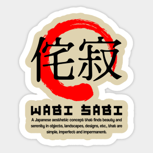 Wabi sabi meaning Japanese kanji words character symbol 120 Sticker